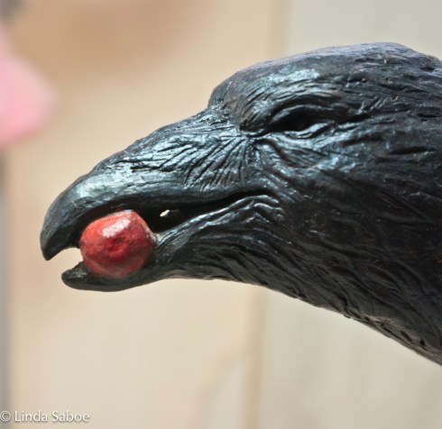 Ceramic clay, black iron oxide wash finished with pigmented wax patina.