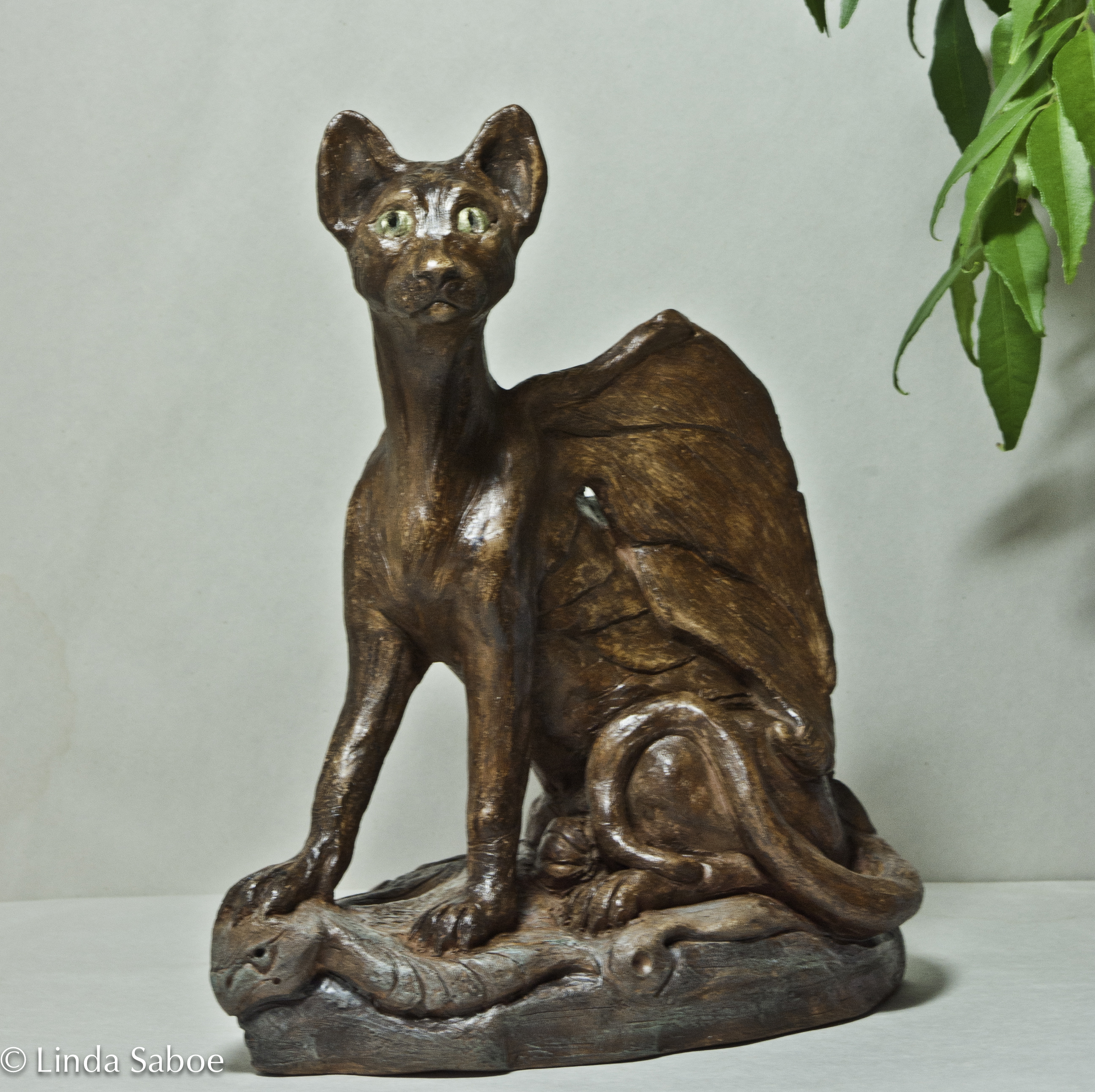 Havana Cat Gargoyle by Linda Saboe