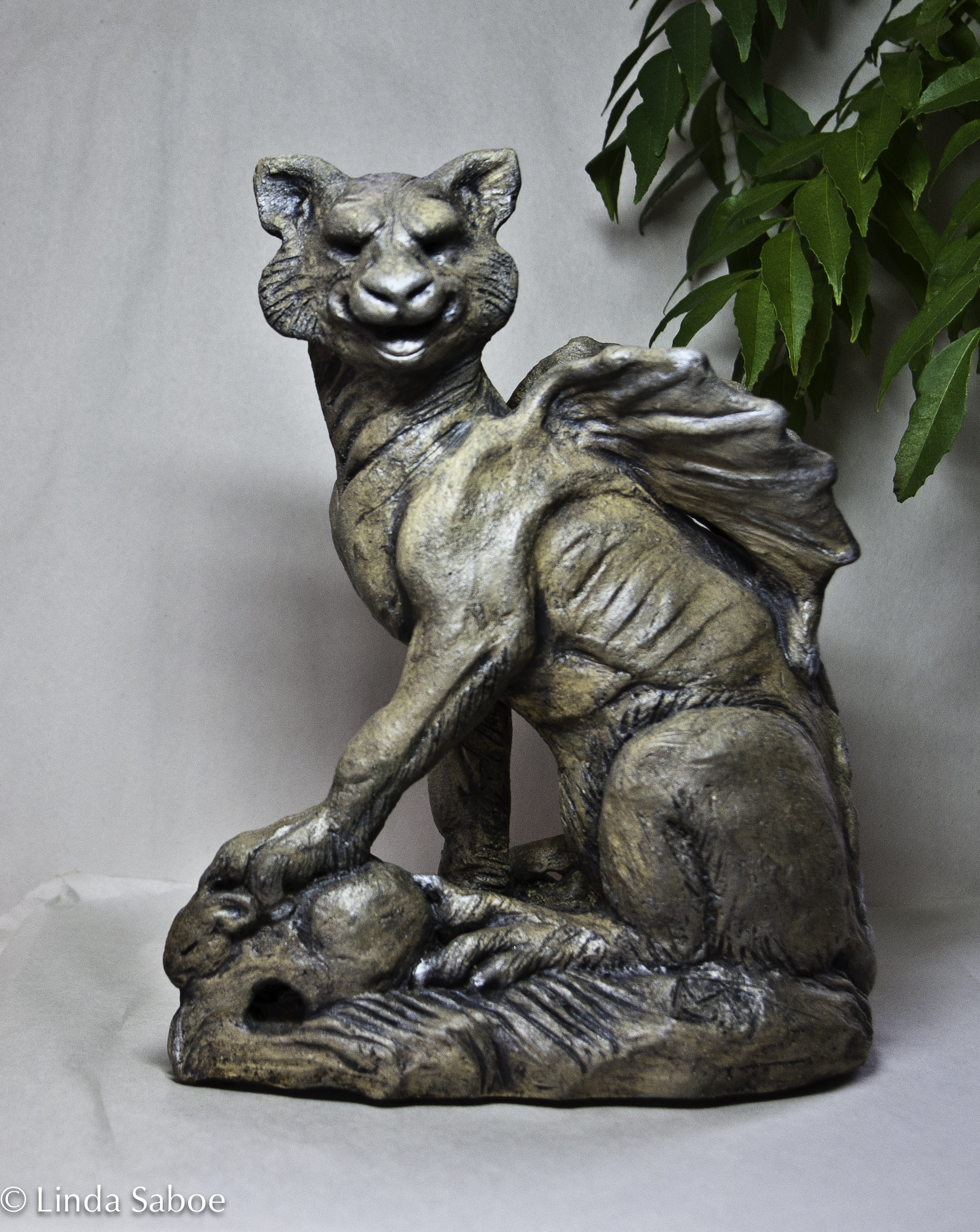 Cat Gargoyle by Linda Saboe