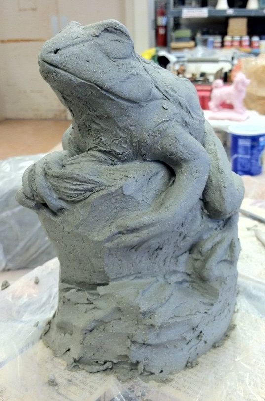 frog gargoyle in progress