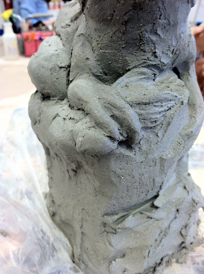 frog gargoyle in progress