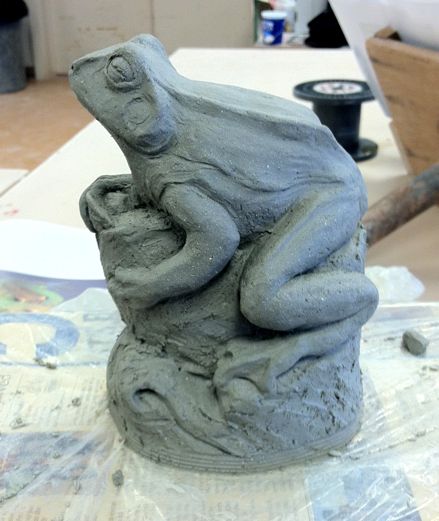 frog (soon to be gargoyle) in progress