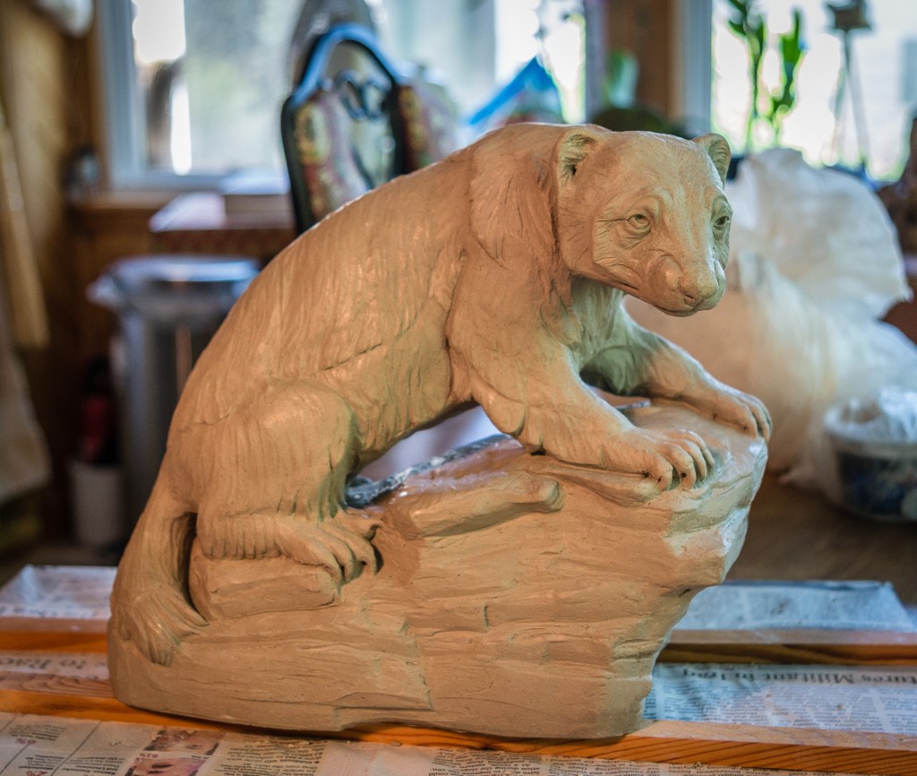 Wolverine, in progress by Linda Saboe