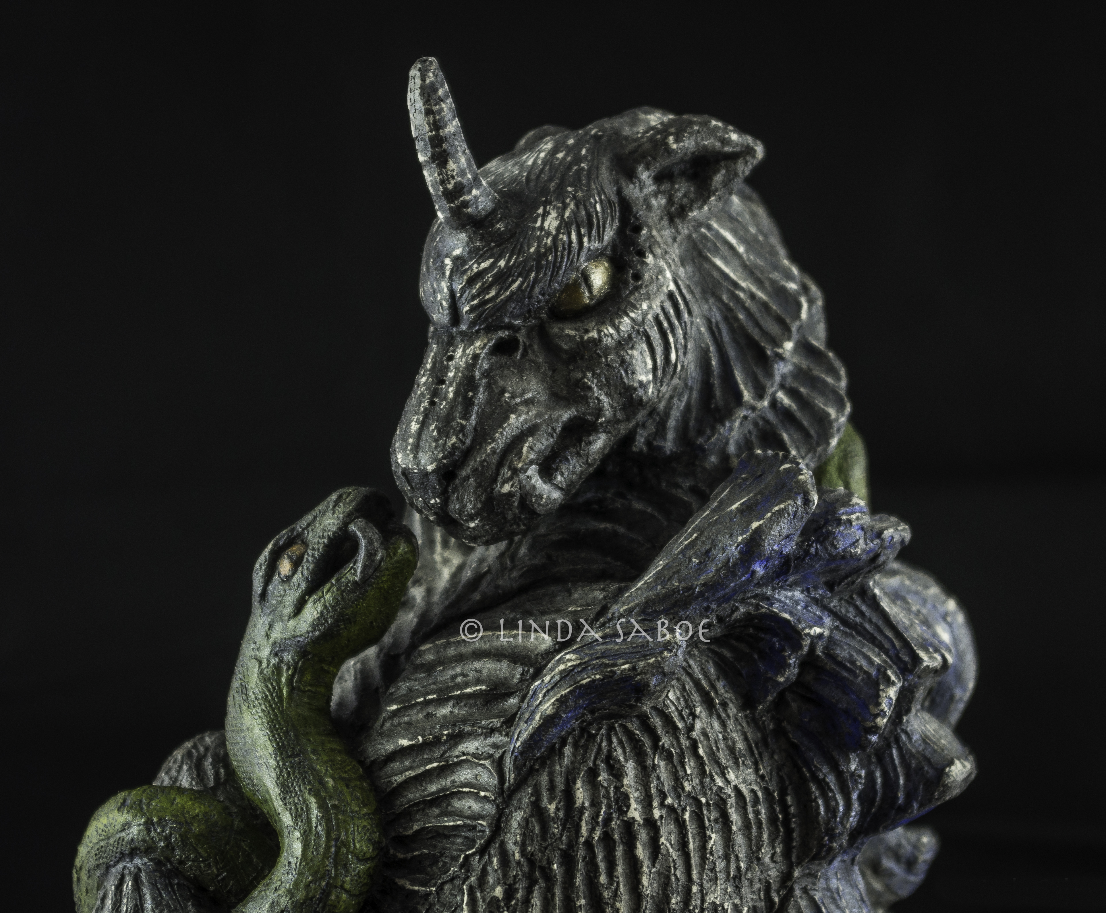 Gargoyle and Her Snake by Linda Saboe